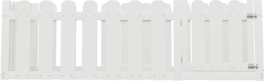 Mobrio Houten kinderbed 140x200cm met hekwerk Wit