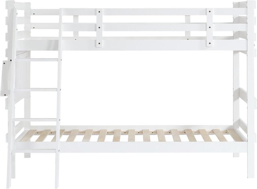 Mobrio Houten stapelbed 90x200cm met plinttafel Wit