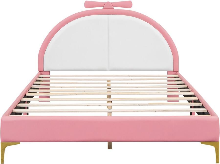 Mobrio Kinderbed 140x200cm in kunstleer Roze