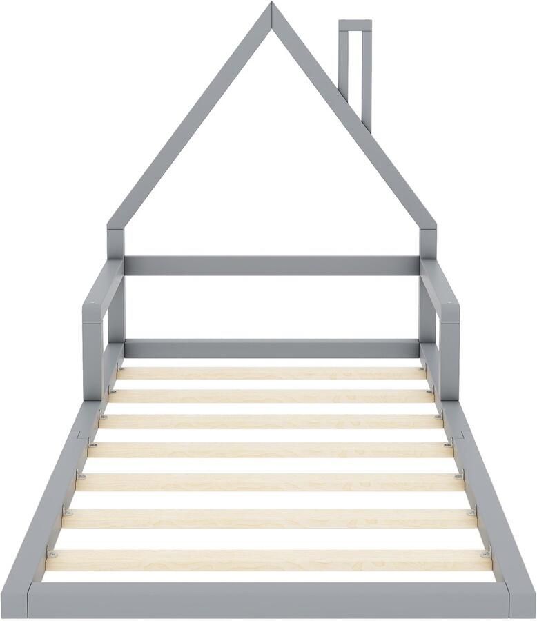 Mobrio Kinderbed 90x200 cm massief grenenhout Grijs