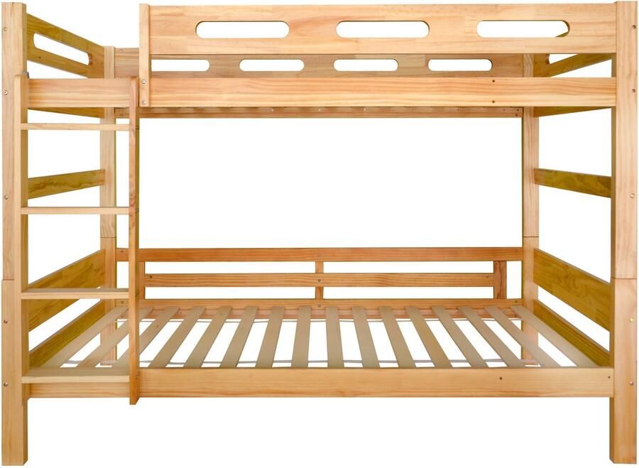 Mobrio Stapelbed 90x200cm in massief grenen deelbaar in 2 eenpersoonsbedden Naturel