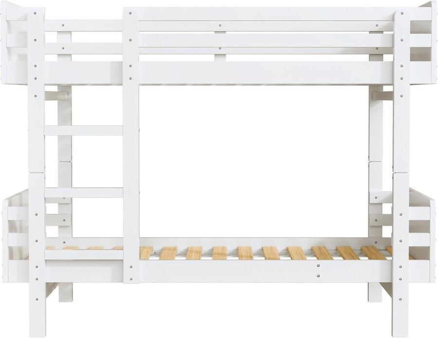 Mobrio Stapelbed om te bouwen tot 2 eenpersoonsbedden 90x190 cm massief hout Wit