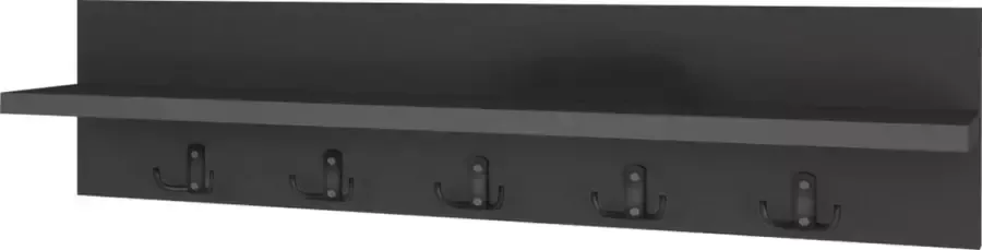 Moda Home Wandkapstok Antraciet Grijs – Wandplank Kapstok met Hoedenplank – Wandkapstok Hout – Kapstokken – Kapstok Haken – Kapstok Wandkapstok -Wandkapstok Industrieel – Wandkapstok Hangend – Wandkapstok met Plank – Garderoberek