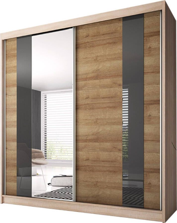 Modani Meubels Schuifdeurkast Multi 39 183x218x61 cm Kledingkast Met spiegel