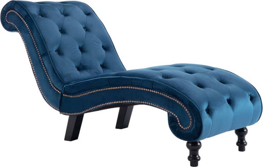 Modern life INFIORI Chaise longue fluweel blauw