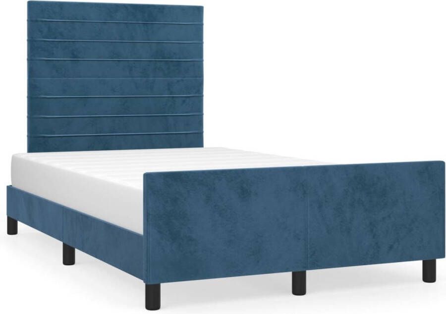 Modern life ModernLife' Bedframe met hoofdeinde fluweel donkerblauw 120x200 cm