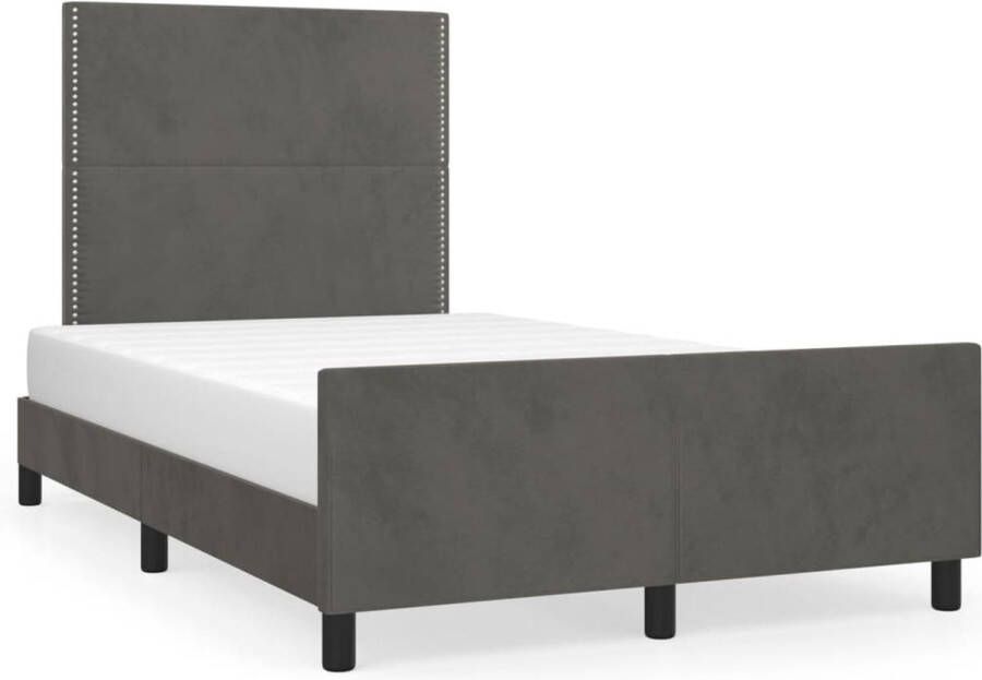 Modern life ModernLife' Bedframe met hoofdeinde fluweel donkergrijs 120x200 cm