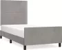 Modern life ModernLife' Bedframe met hoofdeinde fluweel lichtgrijs 90x200 cm - Thumbnail 2