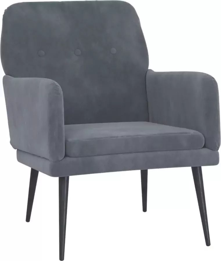 Modern life ModernLife' Fauteuil 62x79x79 cm fluweel donkergrijs