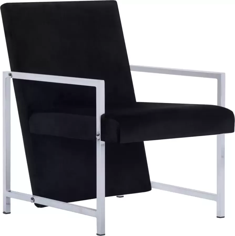 Modern life ModernLife' Fauteuil met chromen poten fluweel zwart