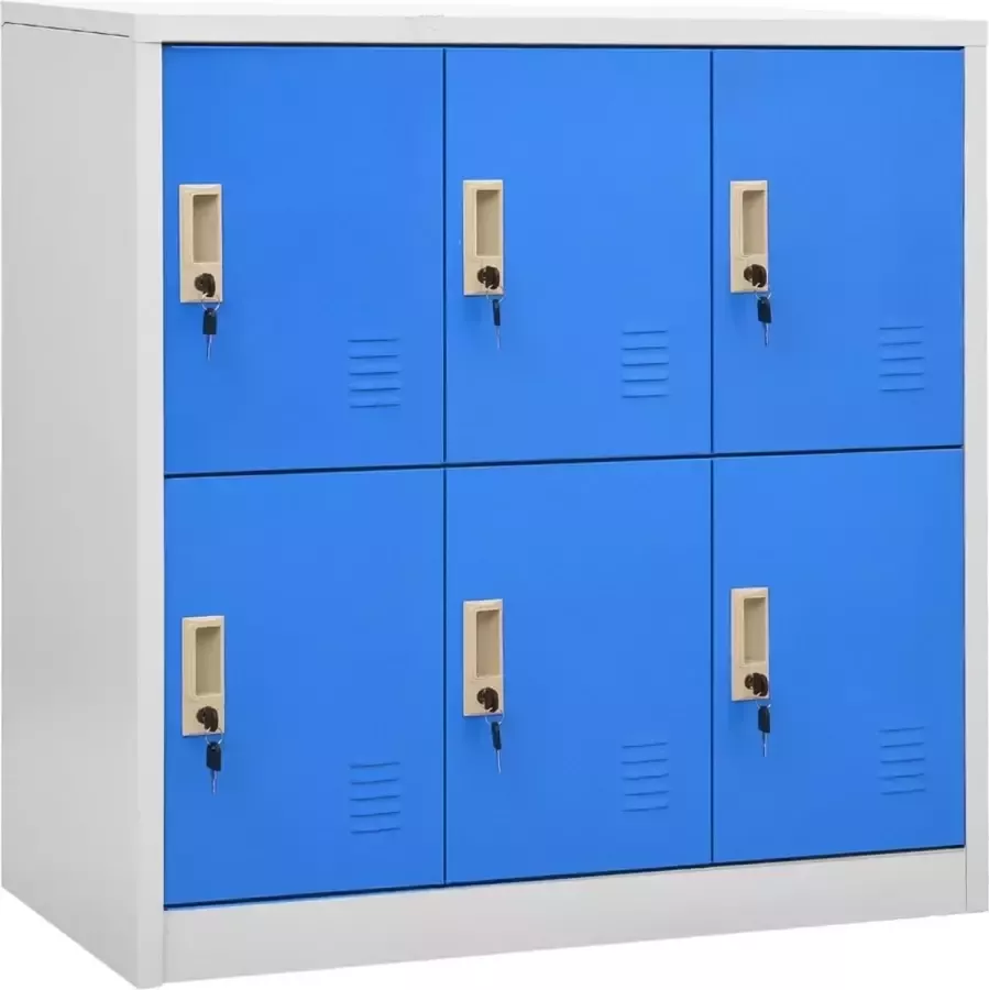 Prolenta Premium INFIORI Lockerkasten 2 st 90x45x92 5 cm staal lichtgrijs en blauw