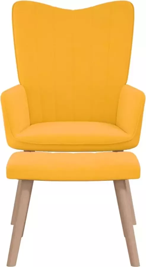 Modern life ModernLife' Relaxstoel met voetenbank fluweel mosterdgeel