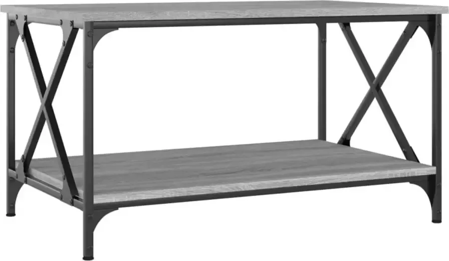 Modern life ModernLife' Salontafel 80x50x45 cm bewerkt hout en ijzer grijs sonoma eiken