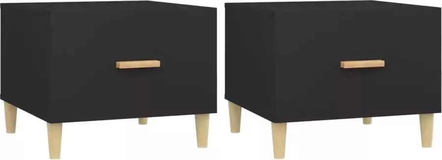 Modern life ModernLife' Salontafels 2 st 50x50x40 cm bewerkt hout zwart