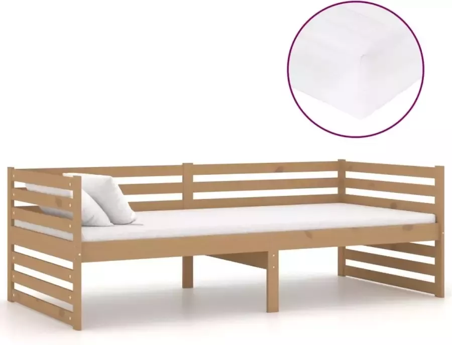 Modern life ModernLife' Slaapbank met matras massief grenenhout honingbruin 90x200 cm
