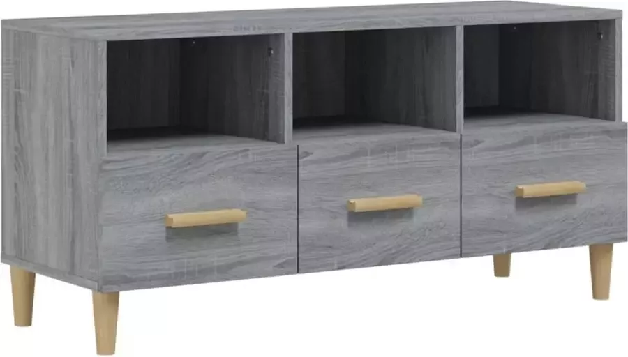 Modern life ModernLife' Tv-meubel 102x36x50 cm bewerkt hout grijs sonoma eikenkleurig