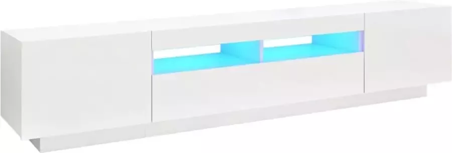 Modern life ModernLife' Tv-meubel met LED-verlichting 200x35x40 cm hoogglans wit