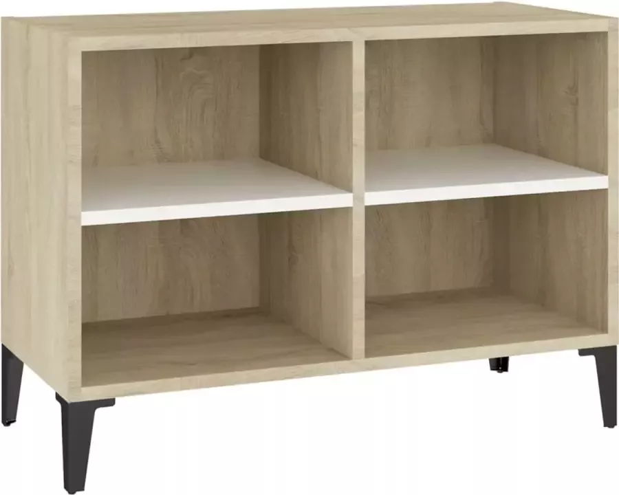 Modern life ModernLife' Tv-meubel met metalen poten 69 5x30x50 cm wit sonoma eikenkleur