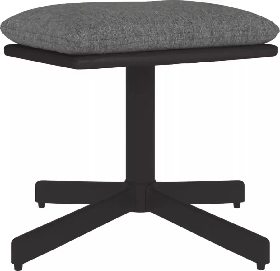 Modern life ModernLife' Voetenbank 60x60x39 cm stof en kunstleer lichtgrijs