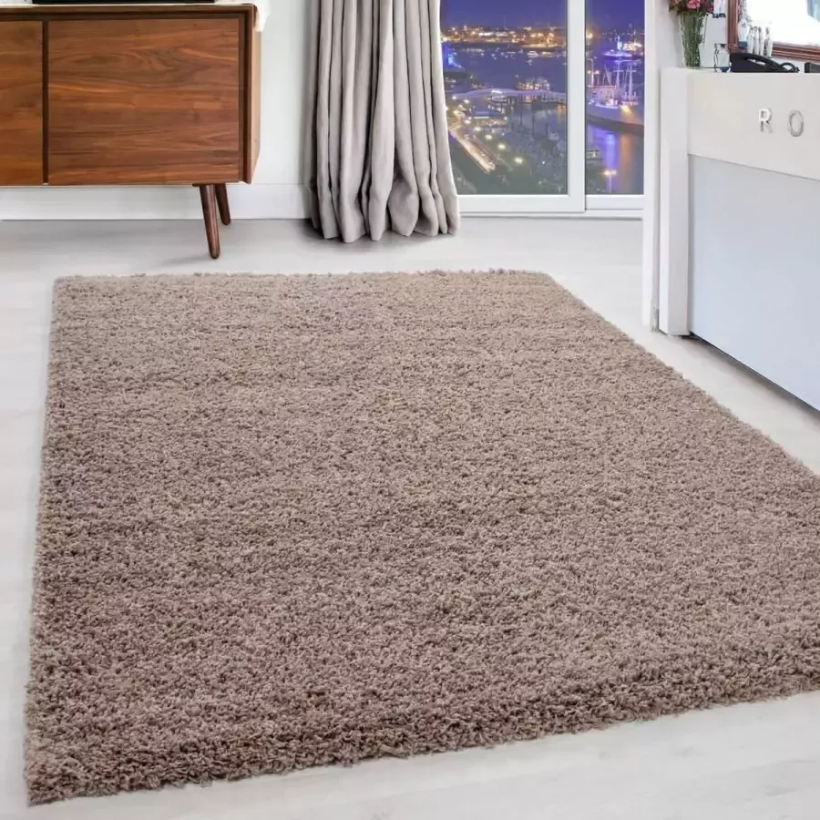 Modica Tappeto Hoogpolige Vloerkleed Plus Shaggy Beige 160 X 230 Cm