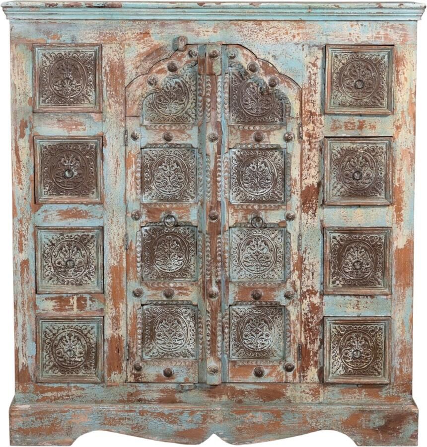 MOFASA Indiase kast Bohemian Ibiza stijl |120cm Blauw Bruin Lades