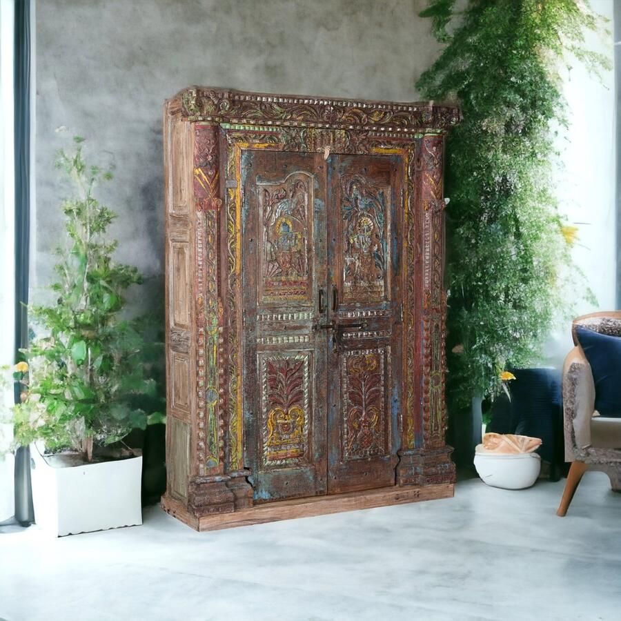 MOFASA Indiase kast Tempeldeuren Krishna Boho Ibiza stijl kast