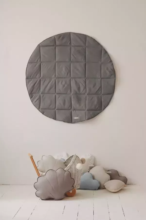 Moi Mili Speelmat Grey Linen grijs spelen speelmat jongen meisje baby peuter spelen maar babyshower kraamcadeau zacht