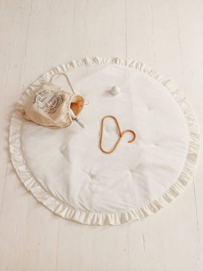 Moi Mili Velvet Speelmat Met Franje White