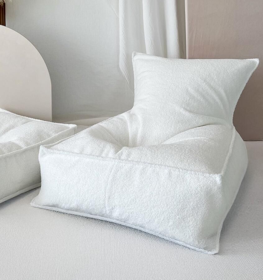 MOJE Kinderzitzak Beanbag- Bouclé White Poef voor kinderen