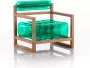 MOJOW Fauteuil Yoko Wood Frame Green - Thumbnail 1