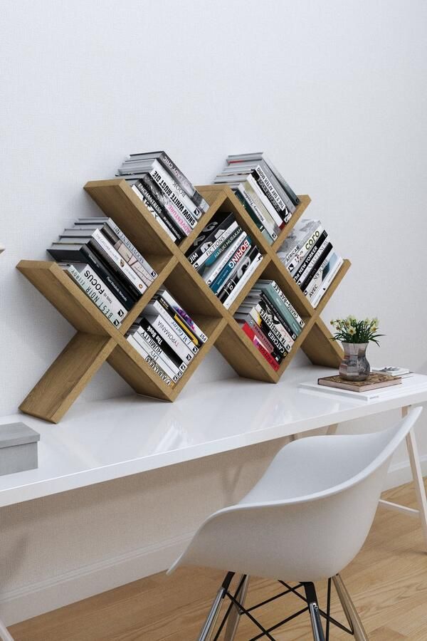 Moka Park Boekenkast Boekenplank -Hoekplank voor Wand Houten Plank Keuken Plank Kantoor Plank Wandplank Manol Bruin