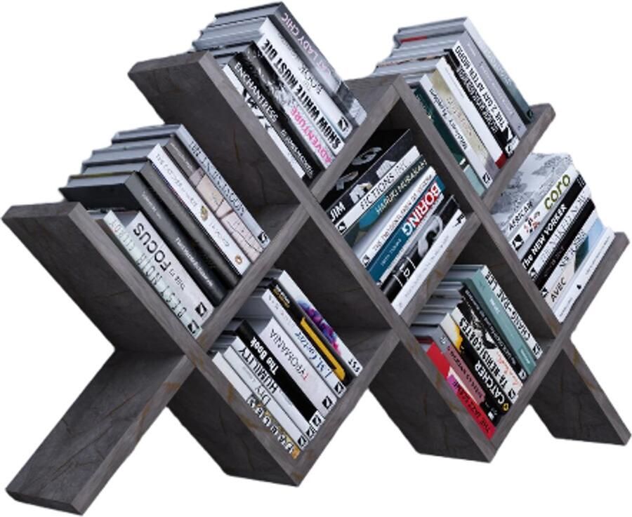 Moka Park Boekenkast Boekenplank -Hoekplank voor Wand Houten Plank Keuken Plank Kantoor Plank Wandplank Manol Grijs