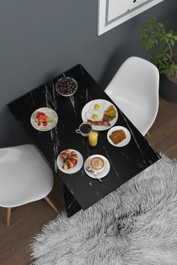 Moka Park Bureau Kantoortafel Studie tafel Eettafel Keukentafel Opklapbaar Tafel Praktisch Tafel Rechthoek Tafel Fulya Zwart