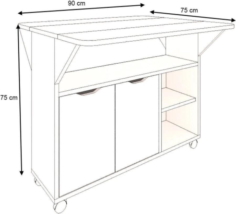 Moka Park Eettafel Keukentafel Opklapbaar Tafel Keuken Tafel Praktisch Tafel Rechthoek Tafel met Wielen Kelebek -Grijs