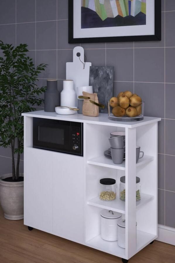 Moka Park Keukenkast Magnetronkast Keukenblok keukenkastorganizers Ovenkast 90x90x40 cm Wit