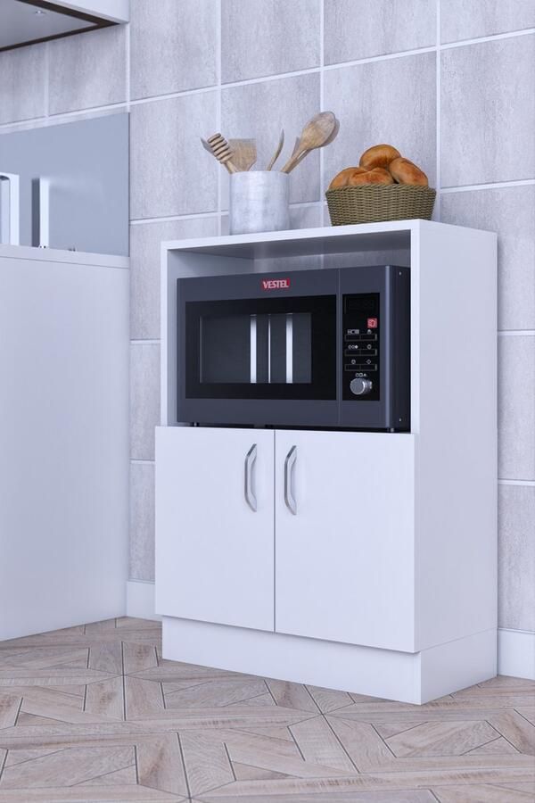 Moka Park Keukenkast Magnetronkast Keukenblok keukenkastorganizers Ovenkast 90x65x30 cm Roma Wit