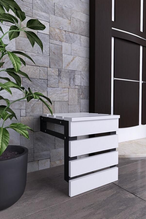 Moka Park Wandmontage Opklapbaar Krukje Opvouwbaar Neerklapbaar Bank Gehandicapten Kruk Wandgemonteerde Zitting Opvouwbare Kruk Gehandicapte Stoel Wit