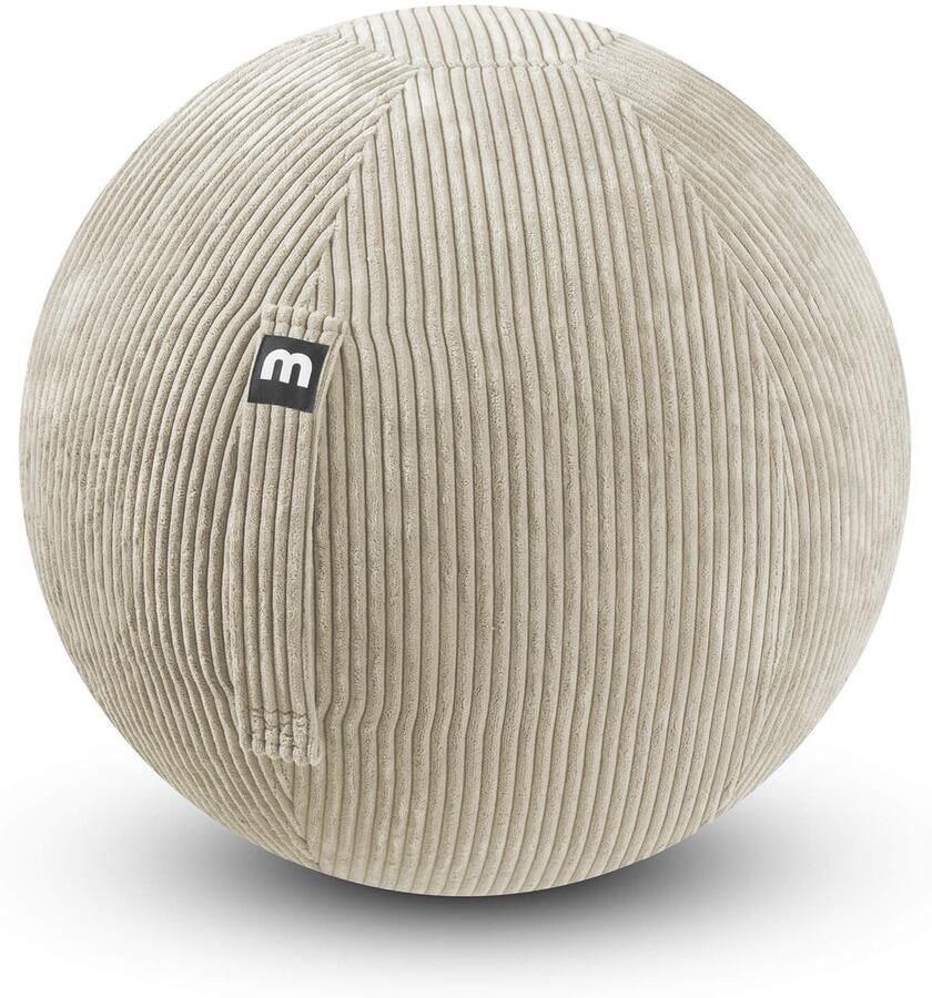 Mokebo koord Zitbal ergonomisch 'Der Sportliche' Bureaustoel alternatief Gymnastics Ball gemaakt van Stof Pezziball Yogabal met Pomp in beige naturel