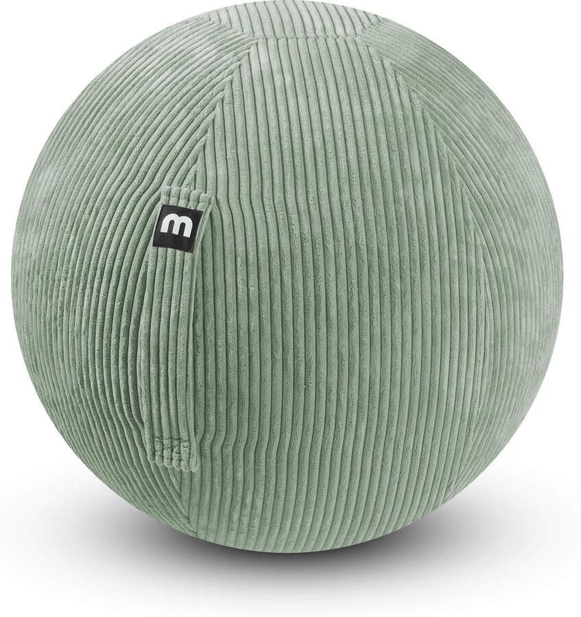 Mokebo koord Zitbal ergonomisch 'Der Sportliche' Bureaustoel alternatief Gymnastics Ball gemaakt van Stof Pezziball Yogabal met Pomp in salie groen