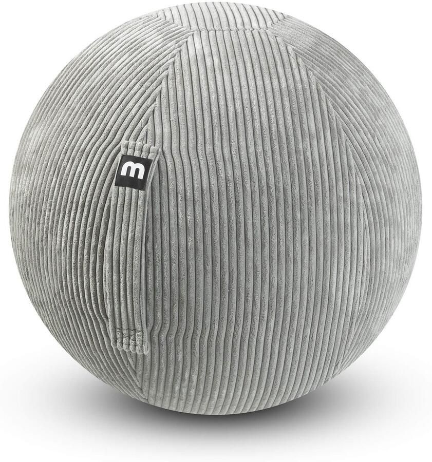 Mokebo koord Zitbal ergonomisch 'Der Sportliche' Bureaustoel alternatief Gymnastics Ball gemaakt van Stof Pezziball Yogabal met Pomp in grijs