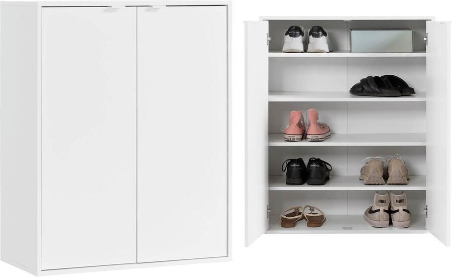 Mokebo Schoenenkast 'Der Concierge' (74 x 95 cm) multifunctionele Gangkast of Opbergkasten in wit hout