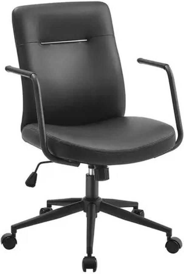 Momentum Online Momentum Luxe Bureaustoel voor op kantoor Premium Design PU Leer oppervlak Ergonomisch Hoogte verstelbaar en kantelbaar 60x60x93cm Zwart