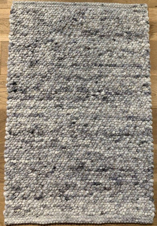 MOMO Rugs Bellano 33 Vloerkleed 170x240 Rechthoek Laagpolig Structuur Tapijt Industrieel Antraciet Grijs