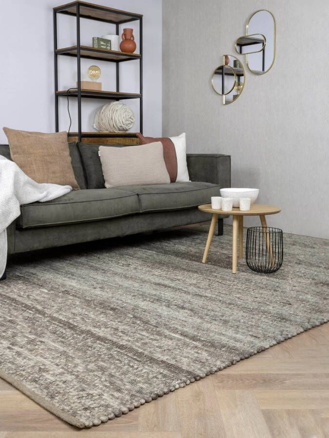 MOMO Rugs Helsinki Brown Vloerkleed 60x90 Rechthoek Laagpolig Structuur Tapijt Industrieel Antraciet Beige Bruin