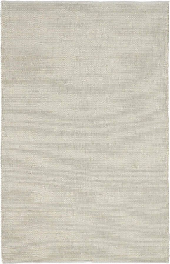 MOMO Rugs Helsinki White Vloerkleed 140x200 Rechthoek Laagpolig Structuur Tapijt Industrieel Beige Wit