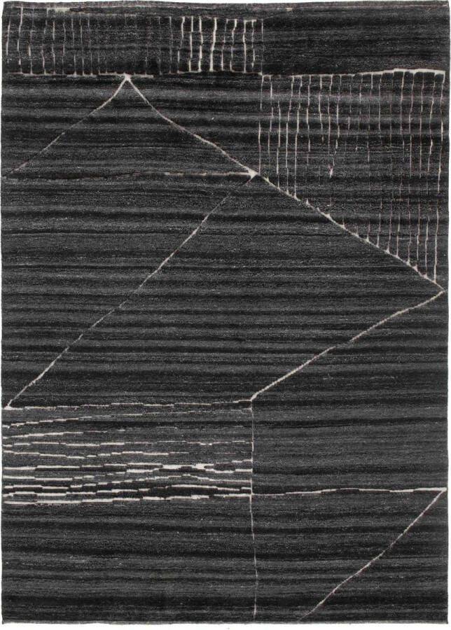 MOMO Rugs Landscape Fields Charcoal 1031 Vloerkleed 170x240 Rechthoek Laagpolig Tapijt Modern Antraciet Zwart
