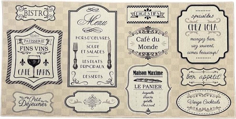 MOMO Rugs Loper Bistro Cafe 60x140 cm vloerkleed laagpolig tapijt Design Modern Kitchen Masters – Keukenloper