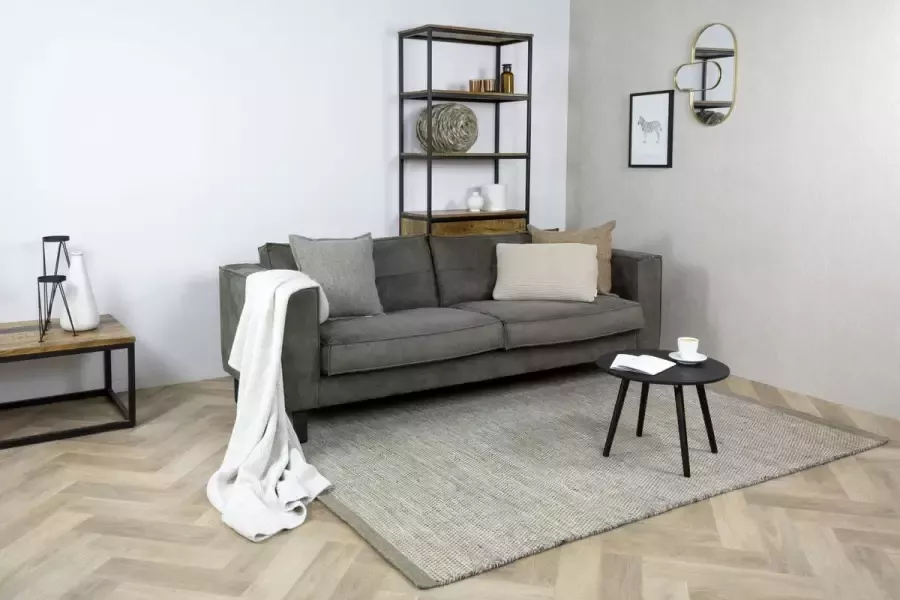 MOMO Rugs Teppe Grey White Vloerkleed 200x300 cm Rechthoekig Laagpolig Structuur Tapijt Industrieel Landelijk Scandinavisch Grijs Wit