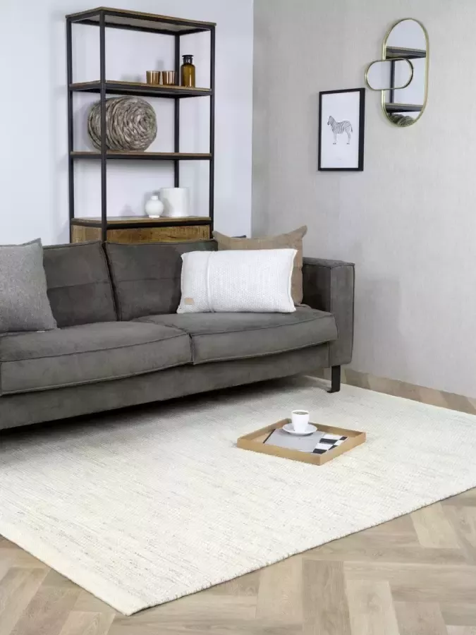 MOMO Rugs Teppe White Naturel Vloerkleed 160x230 cm Rechthoekig Laagpolig Structuur Tapijt Industrieel Landelijk Scandinavisch Beige