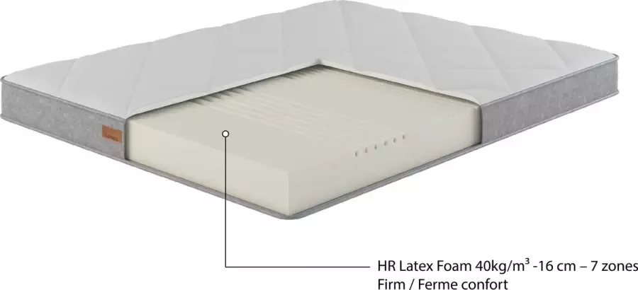 Mon lit et moi Matras Kalimera 90*190 Eenpersoon Hoogte 18 Cm koudschuim verrijkt met latex 40kg m³ 7 zones Stevig- Made in Belgium 5 jaar Garantie